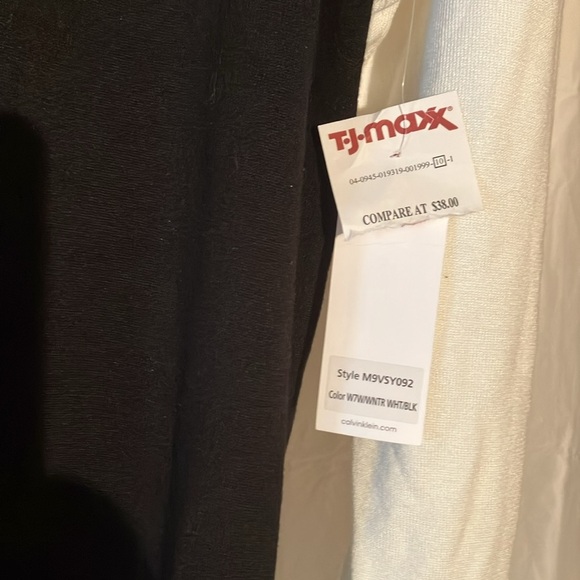 Calvin Klein Ribbed Color Block Mock Neck Women XL/EG/TG Black/White NWT Sweater - Picture 5 of 12